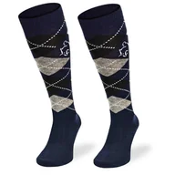 Skarpetki damskie - Podkolanówki jeździeckie SPDJ – granatowe romby - 43-46 - miniaturka - grafika 1