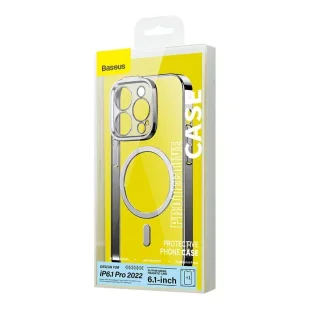 Zestaw Etui Baseus Glitter Magnetic do iPhone 14 Pro (srebrne) + szkło hartowane + zestaw czyszczący - Etui i futerały do telefonów - miniaturka - grafika 2