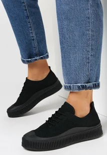 Czarne Siateczkowe Buty Sportowe na Tłoczonej Podeszwie Eezore - Moda i Uroda OUTLET - miniaturka - grafika 1