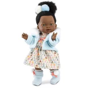 Llorens Lalka Valeria Afrykanka w kolorowej sukience 28 cm - Lalki dla dziewczynek - miniaturka - grafika 1