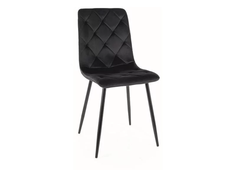 Krzesło tapicrowane JERRY VELVET welurowe czarne SIGNAL