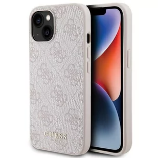 Etui GUESS 4G Metal Gold Logo do Apple iPhone 15 Plus Różowy - Etui i futerały do telefonów - miniaturka - grafika 1