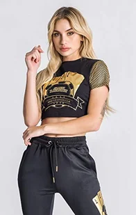 Gianni Kavanagh Black Lucky Fever Cropped T-shirt damski T-Shirt, Czarny/Złoty, M - Koszulki i topy damskie - miniaturka - grafika 1