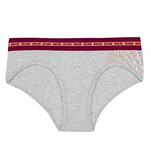 DIM Krótkie figi sportowe dla dziewczynek, Gris Chiné Bordeaux, 12 Lata - Majtki damskie - miniaturka - grafika 1