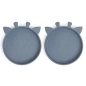 Miseczki i talerzyki dla dzieci - 2 Talerzyki Silikonowe Giraf Bering Sea Nuuroo - miniaturka - grafika 1