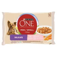 Mokra karma dla psów - Karma One Mini DeliCate z łososiem i ryżem 4x100g - miniaturka - grafika 1