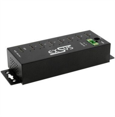 HUB USB Exsys EXSYS EX-1537HMVS – zarządzany, 7-portowy metalowy hub USB-C 3.2 Gen 1 z ochroną przeciwprzepięciową EDS 15 kV 15.06.3517