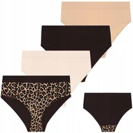 Majtki damskie - Majtki Figi Bikini Damskie Bawełniane Wysoki Stan Klasyczne 4-pak 3XL MORAJ - miniaturka - grafika 1