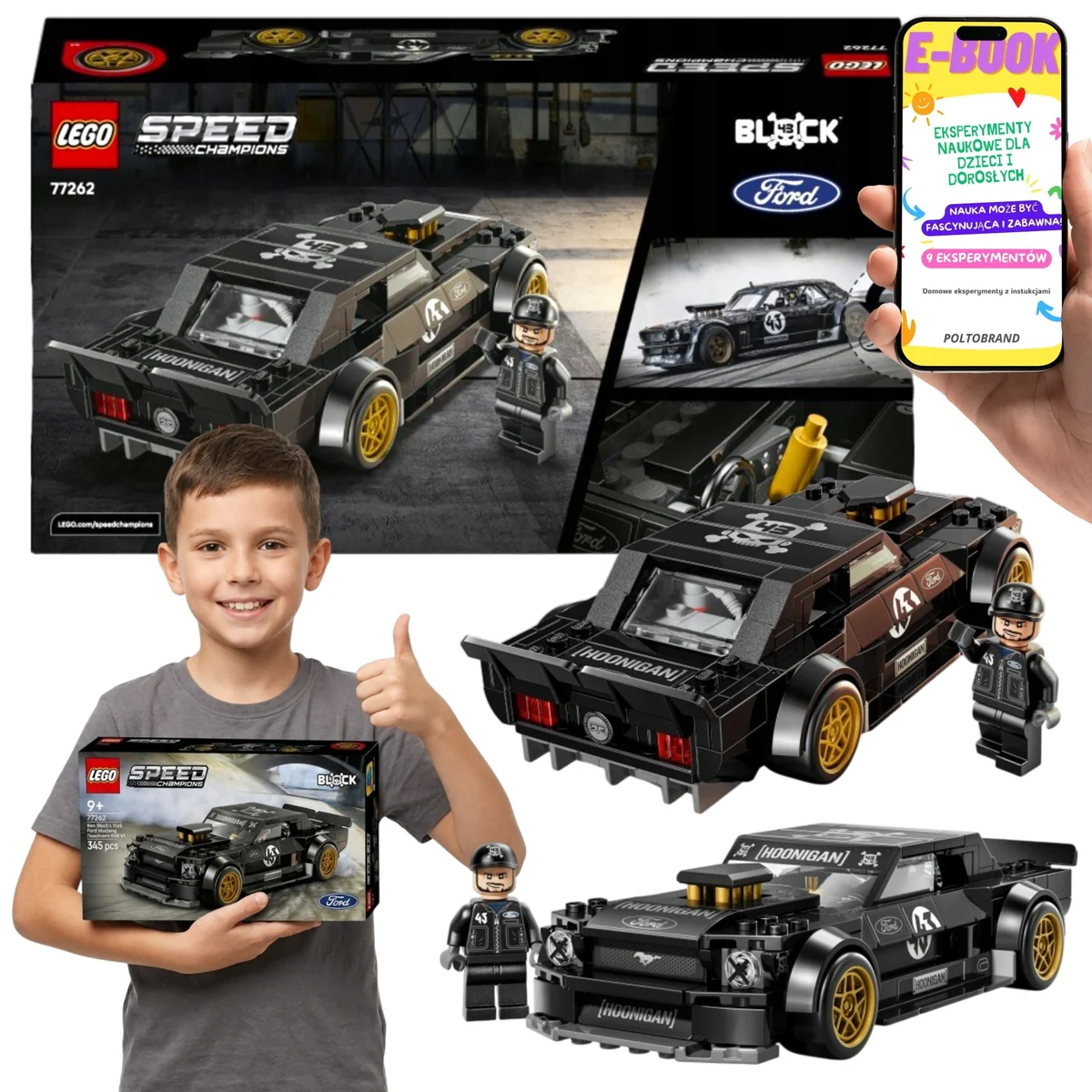 LEGO Speed Champions Ford Mustang Hoonicorn V1 Ken Block 77262 Model Kolekcjonerski Prezent Dla Fana Wyścigów