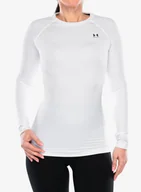 Bluzy sportowe damskie - Bluza damska Under Armour ColdGear Authentics Crew - white/black - miniaturka - grafika 1