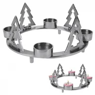 Ozdoby bożonarodzeniowe - Świecznik na 4 tealigt podstawka pod świeczkę aluminiowy święta choinka 4 sztuki 25 cm kod: O-569188 - miniaturka - grafika 1