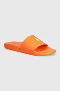Klapki i japonki męskie - Polo Ralph Lauren klapki Polo Slide męskie kolor pomarańczowy 809931326002 - grafika 1