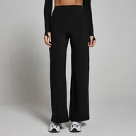 Legginsy - Damskie legginsy z szerokimi nogawkami z kolekcji Tempo MP – czarne - M - miniaturka - grafika 1