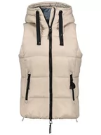 Kamizelki damskie - Sublevel Kamizelka pikowana w kolorze beżowym - miniaturka - grafika 1