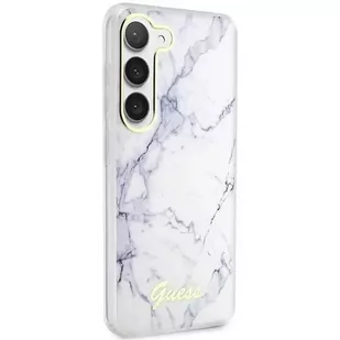 Etui Guess GUHCS23SPCUMAH do Samsung Galaxy S23 S911 biały/white hardcase Marble - Etui i futerały do telefonów - miniaturka - grafika 4