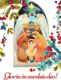 Baner religijny na Boże Narodzenie "Gloria in excelsis deo" 75x100 cm - Ikony i obrazy sakralne Baner religijny na Boże Narodzenie "Gloria in excelsis deo" 75x100 cm - Ikony i obrazy sakralne - miniaturka - grafika 1