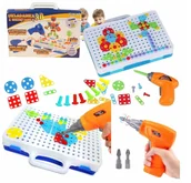 Zabawki kreatywne - Układanka z Wkrętarką 3D Mozaika Kreatywne klocki - miniaturka - grafika 1