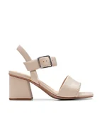 Sandały damskie - Clarks Skórzane sandały "Siara65 Buckle" w kolorze beżowym - miniaturka - grafika 1