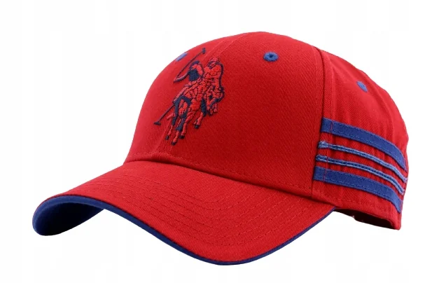 Czapka z daszkiem męska młodzieżowa U.S. Polo Assn. 54-59cm Czerwona Haft