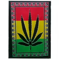 Dekoracje domu - Bawełniana Tkanina na Ściane - " Liść Konopny" - miniaturka - grafika 1