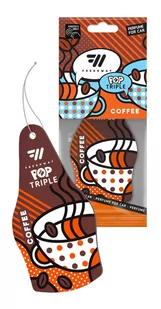 COFFEE | FRESHWAY Pop Dry Triple - zawieszka XXL - Zapachy samochodowe - miniaturka - grafika 1