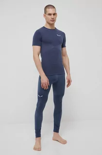 Spodnie sportowe męskie - Salewa legginsy funkcyjne Zebru kolor granatowy - grafika 1
