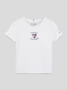 T-shirt z wyhaftowanym logo - Koszulki dla dziewczynek - miniaturka - grafika 1