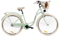 Rowery - Goetze, Rower Miejski Style 28" NewLine 3 Biegi Pistacja Krem, Kosz - miniaturka - grafika 1