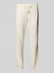 Spodnie materiałowe o luźnym kroju z mieszanki lnu model ‘HARLEM’ - Spodnie męskie - miniaturka - grafika 1