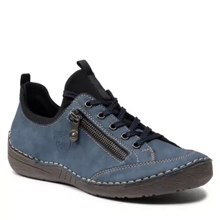 Baleriny - Sneakersy RIEKER - 52573-14 Blau Kombi - grafika 1