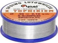Cynel Cyna lutownicza spoiwo lutownicze topnikiem 1,5mm 100g SN60PB40 SN60PB40 - Lutownice - miniaturka - grafika 1