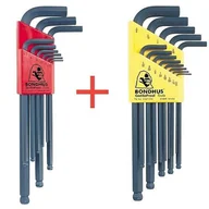 Klucze i nasadki - Bondhus Zestaw Imbusów Długich Z Kulką Metrycznych I Calowych,22Szt. L/BO20199 37231201999 - miniaturka - grafika 1