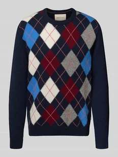 Sweter z dzianiny z okrągłym dekoltem - Swetry męskie - miniaturka - grafika 1