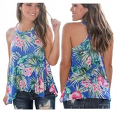 Bluzki damskie - Tropicalna bluzka w kwiaty tunika PLUS SIZE 42 44 - miniaturka - grafika 1