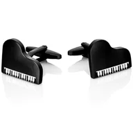 Spinki do mankietów i krawatów - Spinki do mankietów Czarne fortepiany X2 PSN330 - miniaturka - grafika 1