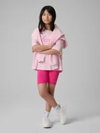 Spodnie i spodenki dla dziewczynek - 4F Legginsy kolarki dzianinowe dziewczęce - różowe 164 (13-14 lat) - miniaturka - grafika 1