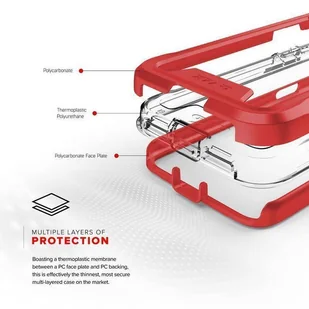 Zizo ION Cover Pancerne etui iPhone X + szkło 9H na ekran (Red/Clear) - Etui i futerały do telefonów - miniaturka - grafika 4