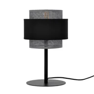 Lampy stojące - Lampka stołowa z czarno-szarym abażurem K-5176 z serii ETELA - miniaturka - grafika 1