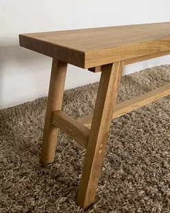 Dębowa drewniana ławka 25x90x40cm - Ławki do przedpokoju - miniaturka - grafika 1