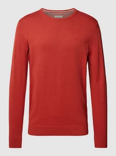 Sweter z dzianiny z wyhaftowanym logo model ‘BASIC’ - Swetry męskie - miniaturka - grafika 1