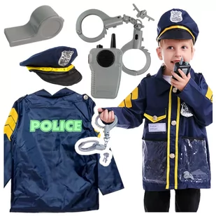 Strój Karnawałowy Policjanta z Akcesoriami dla Dzieci - Zabawy w naśladowanie dorosłych - miniaturka - grafika 1