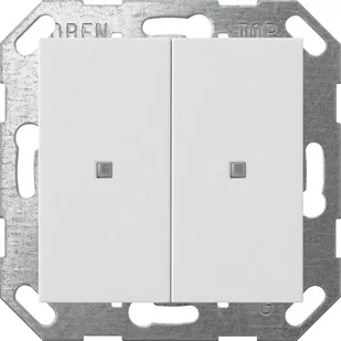 GIRA czujnik przyciskowy 2x KNX ONE System 55 czysta biel mat 517327 - Systemy inteligentnych domów - miniaturka - grafika 1