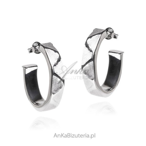 ankabizuteria.pl Srebrna bizuteria włoska - kolczyki diamentowane owa