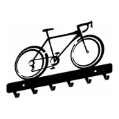 Szafki na klucze - Wieszak ścienny na klucze WS62 rower czarny - miniaturka - grafika 1