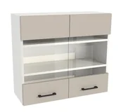 Szafki kuchenne - Szafka Wisząca Witryna Presto 80X72 Cm Płyta Laminowana Biały/Kaszmir - miniaturka - grafika 1