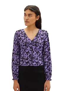 TOM TAILOR Denim Bluzka damska, 32417 - Lilac Black Flower Print, XL - Bluzki damskie - miniaturka - grafika 1