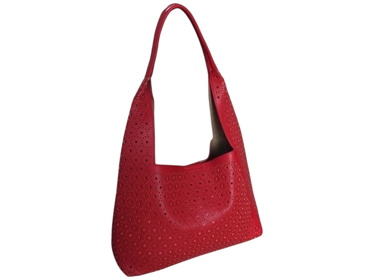 Torba Shopper Na Ramię + Mała Torebka Damska Listonoszka, Miejska, Czerwony