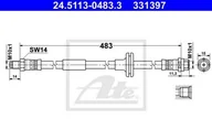 Przewody hamulcowe - ATE PRZEWÓD HAMULCOWY 24.5113-0483.3 MERCEDES W202 C280 97-00 - miniaturka - grafika 1