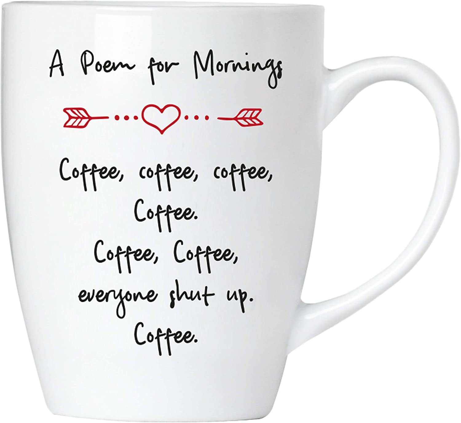 BRUBAKER - Coffee Poem - Everyone Shut up - Ceramiczny kubek do kawy - 300 ml - Kubek do kawy