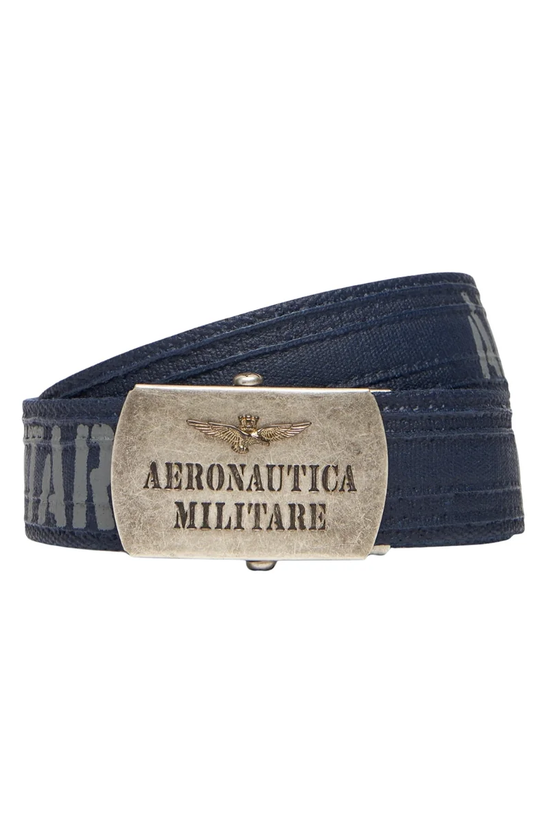 AERONAUTICA MILITARE Granatowy bawełniany męski pasek 95